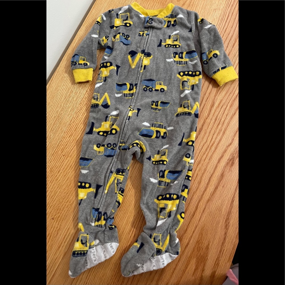 Boys footed one piece fleece pajamas